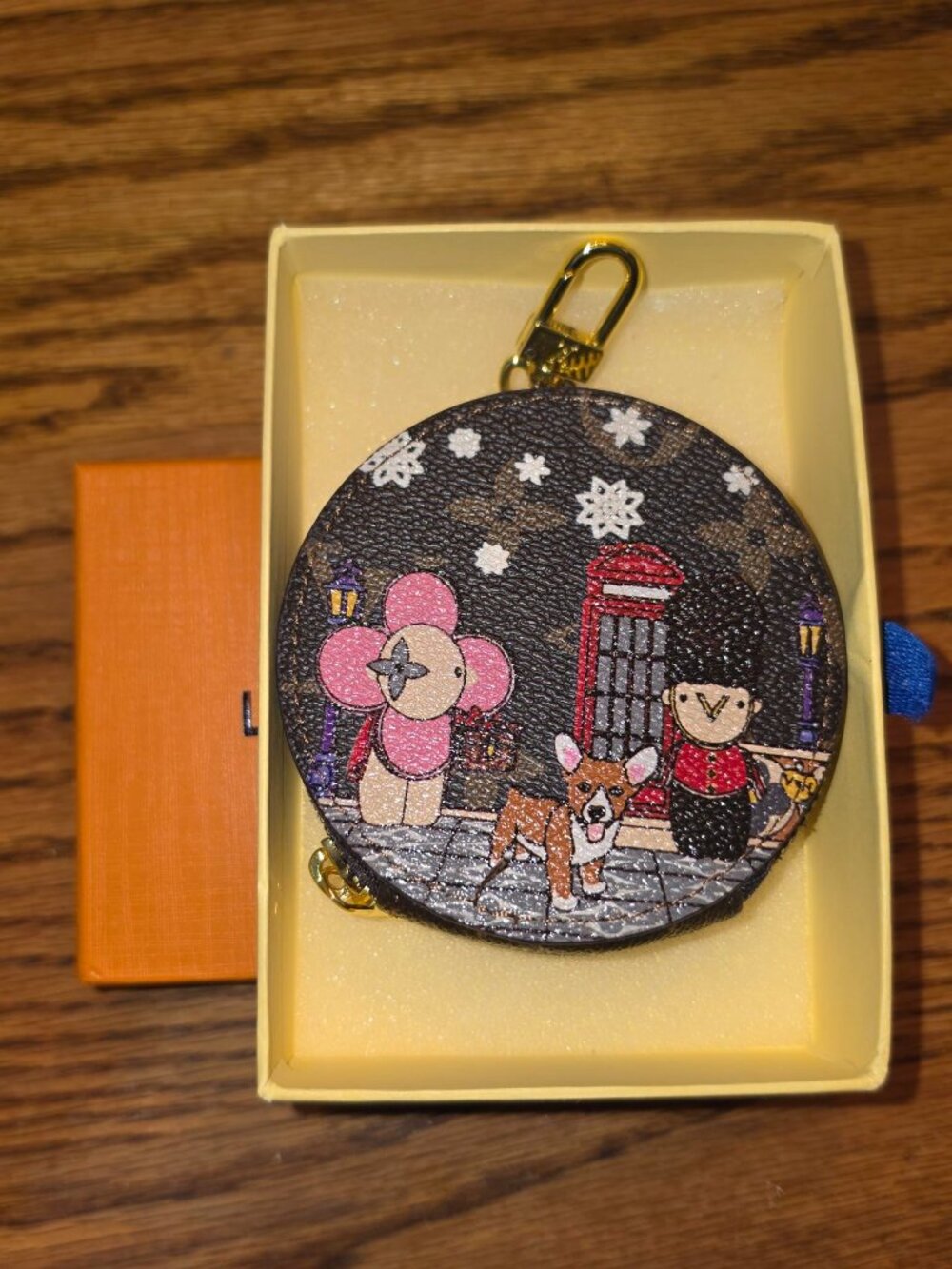 LV Holiday Christmas Gaston Pod Case Coin Pouch